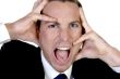 upset businessman screming
