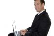 successful businessman with laptop