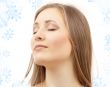 beautiful woman with closed eyes