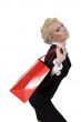 young lady with carry bag