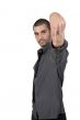 man pointing downwards