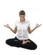 happy young woman exercising yoga
