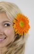 pretty model with flower in her hair