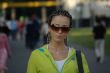 Girl walking in city