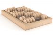 Old wooden abacus on a white background. 3D image.