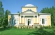 Classical wooden building in front