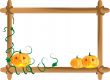 Wooden frame with pumpkins