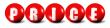 red price word made of spheres