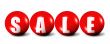 red sale word made of spheres