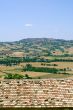 Landscape beyond a tiled roof