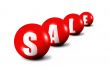 red sale word made of spheres