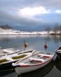 Boats under snow