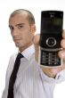 businessman holding mobile