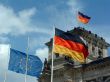 German government Reichstag with german flags