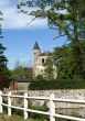 Kind on a medieval castle from grounds
