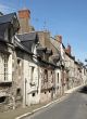 Old medieval street in the French small town
