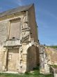 Medieval castle ruins in the French village
