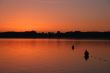 Red sunrise at lake Chiemsee, Germany