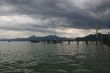 Dark rain clouds and lake Chiemsee