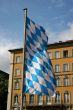 Bavarian flag at the Munich Marienplatz