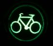 Green traffic light for bikers at night