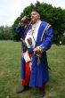 Old ukrainian Cossack with  whiskers and pipe