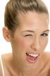 beautiful female winking