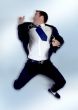 businessman jumping in the air