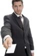 businessman showing his visiting card