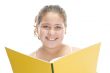 smiling girl with book