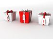three dimensional wrapped gift boxes