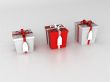 three dimensional wrapped gift boxes