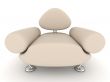 leather armchair on a white background. 3D image.