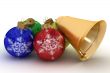 Christmas ornaments on a white background. 3D image.