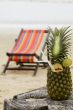 Pineapple, cocktail on the beach