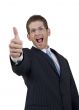businessman showing thumb