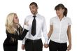 loving couple with jealous lady
