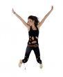 jumping stylish female