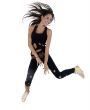 jumping beautiful woman