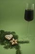 Wine and Christmas cookie