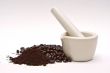 Mortar, coffee beans and grind