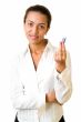 woman with USB flash
