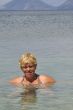 Swimming elderly woman