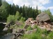 Boulders on a river bank