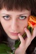 woman with rose