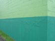 green cinder blocks building