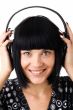 woman wearing headphones