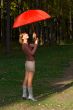 girl with a red umbrella