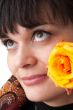 woman with rose.