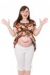 happy surprised pregnant woman